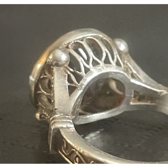 925 Garnet Modernist Ring Size 6 Sterling Silver Womens Birthstone Bezel Set - Picture 9 of 16